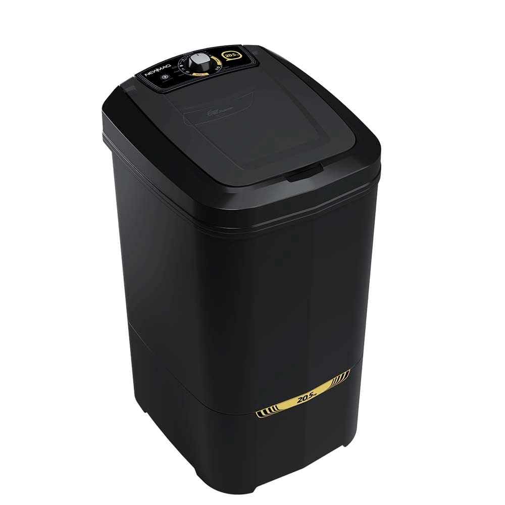 Tanquinho Newmaq 20,5 Kg com Lavagem por Turbilhonamento e Timer 9 Programas Preto 110V
