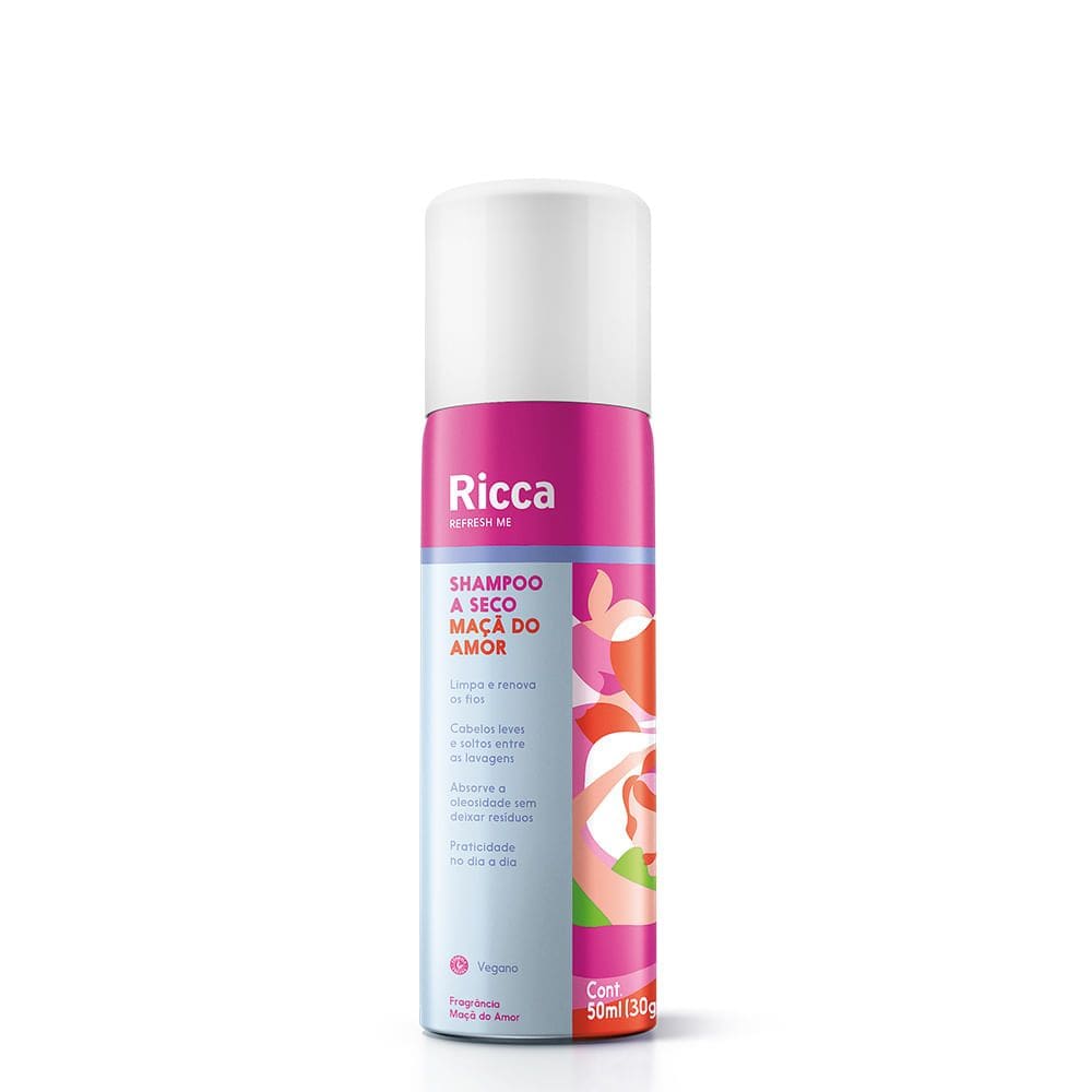 Kit Com 2 Shampoos A Seco Maçã Do Amor 50Ml Ricca