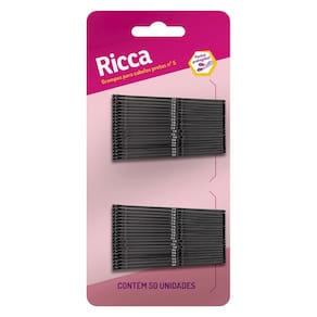 Kit Com 3 Grampos Para Cabelo 50 Un. Preto Nº 5 Ricca