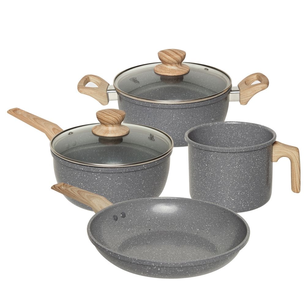 Conjunto de Panelas 4 Peças com Revestimento Cerâmico Antiaderente Marble Edition Dark Grey - Oster