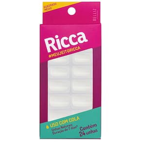 Kit com 3 Unhas Naturais Quadrado Médio Ricca