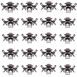 Kit 20 Jogos de Mesa Dobravel com 4 Cadeiras Tampo Redondo 70x70 Tabaco