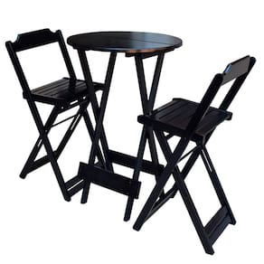 Jogo De Mesa Bistrô De Madeira Com 2 Cadeiras Dobravel Ideal Para Bar E Restaurante Tabaco