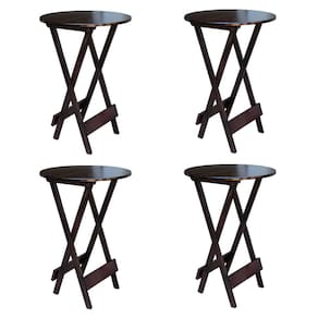 Kit 4 Mesas de Madeira Bistrô Dobravel Ideal para Bar e Restaurante Imbuia