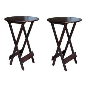 Kit 2 Mesas De Madeira Bistrô Dobravel Ideal Para Bar E Restaurante Imbuia