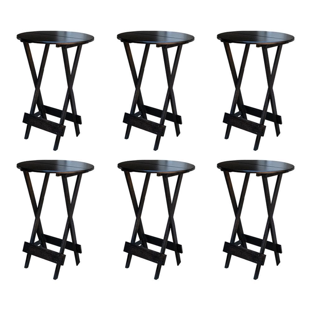 Kit 6 Mesas de Madeira Bistrô Dobravel Ideal para Bar e Restaurante Tabaco