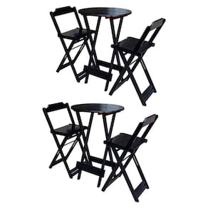 Kit 2 Jogos De Mesa Bistrô De Madeira Com 2 Cadeiras Dobravel Ideal Para Bar E Restaurante Tabaco