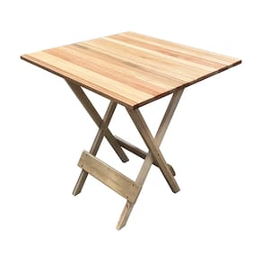Mesa Dobrável 70x70cm de Madeira Maciça Eucalipto