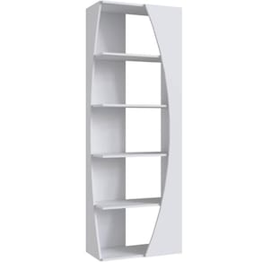 Estante Livreiro Multiuso Com 5 prateleiras Branco Prodecor Organizador Escritório 180x63x33cm