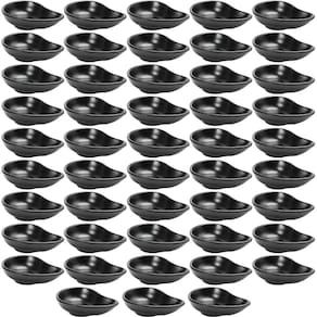 48 Molheiras de Melanina Profissional 60ml Gota Black para Servir Molhos Caldas Restaurante