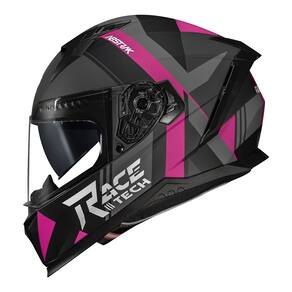 Capacete Race Tech Volt Abstrak Preto e Rosa Fosco