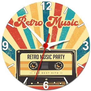 Relógio de Parede Retro Antigo Vintage Music Decoração