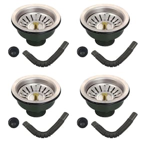 Ralo Valvula Dreno de Pia 10x10 Filtro Sifao Kit 4 Unidades Tubo de Escoamento Casa Pia Cozinha Lavanderia Lavabo Apartamento Restaurante