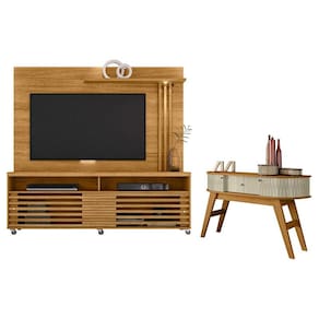 Estante Home Theater Frizz com Aparador Estoril Cumaru Opala - Madetec