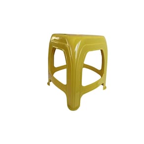 Banco Plástico Banquinho Banqueta 36cm Amarelo