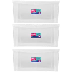 Kit 3 Caixas Máxi Organizadoras 65L Tampa com Trava Radical Incolor Multiuso