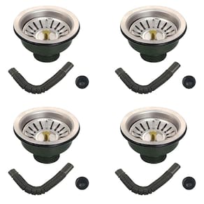 Ralo Valvula Dreno de Pia 10x10 Sifao Filtro Kit 4 Unidades Tubo de Escoamento Casa Cozinha Lavanderia Restaurante