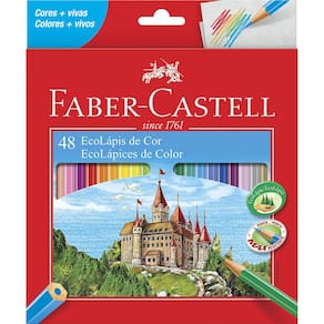 Lápis de Cor Sextavado EcoLápis 48 Cores Faber-Castell