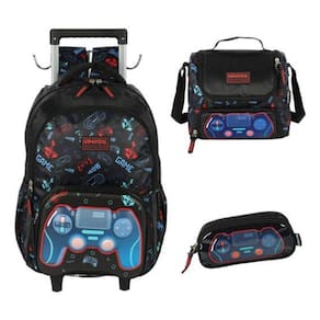 Kit Mochila Carrinho E Alça Nas Costas Up4You Vídeo Game