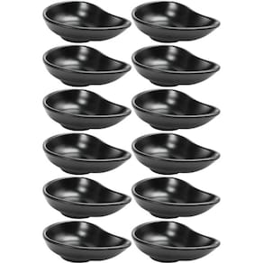 Kit 12 Porta Molhos de Melanina 60ml Gota Black Profissional Molheira para Servir Caldas doces