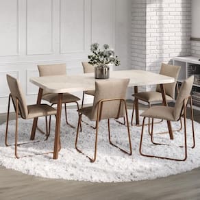 Conjunto Sala de Jantar 6 Cadeiras Di Nettuno Carraro Petra e Rosê