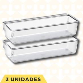 2 Peça Organizador Gaveta Maquiagem Talheres Modular Acrilico