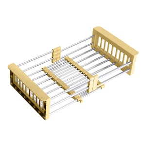Cesto Escorredor Inox Cuba Ajustável De Pia Extensível Dourado - Brinovar