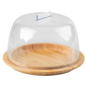 Porta Queijo Minas Bambu Sense Natural Com Tampa Redondo Ou