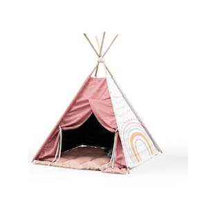Cabaninha/tenda/toca Infantil para Festa do Pijama Arco iris Boho