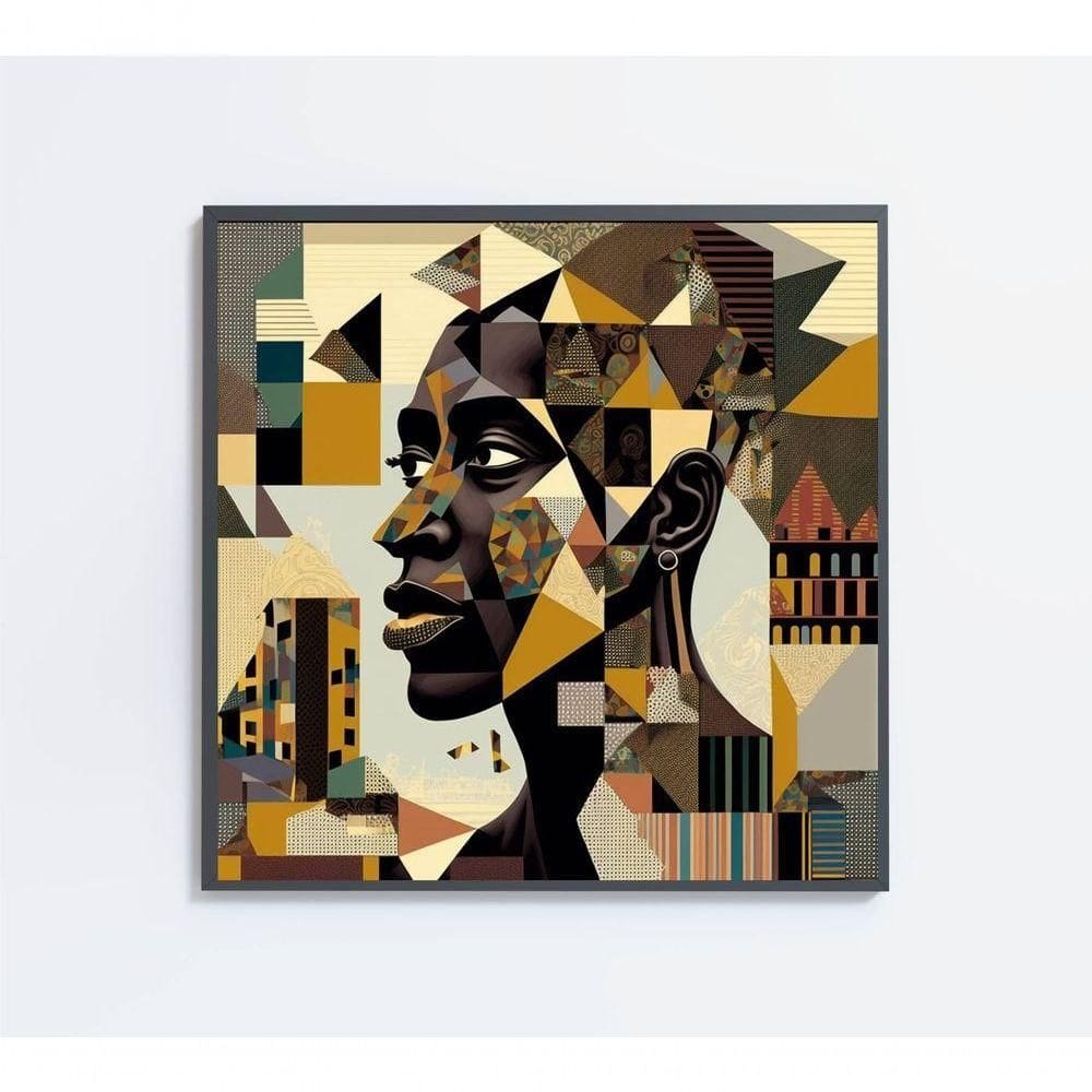 Quadro Ilustração Afro Medidas 60x60 Cm Impressão Vidro Acrílico