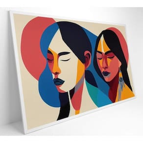 Quadro Ilustração Mulher Indígena Medidas 90x60 Cm Impressão Tecido Canvas