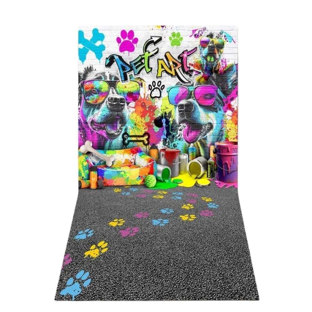 Fundo Fotográfico Cenário Pet Shop - Grafite