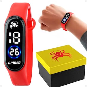 Relógio Infantil Digital Prova d´água Pulseira Silicone Ajustável Homem Aranha + Caixa personalizada - Orizom Kids