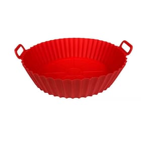 Forma de Silicone AirFrayer Assadeira Cesto Flexivel Lavável Redondo Resistente Forno, Microondas