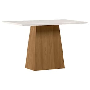 Mesa De Jantar 120 Cm Barbara Com Vidro Ype Off White - New Ceval