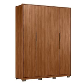 Guarda Roupa Casal Attore 4 Portas Nogueira Touch Com Pés Demóbile - Demartêz