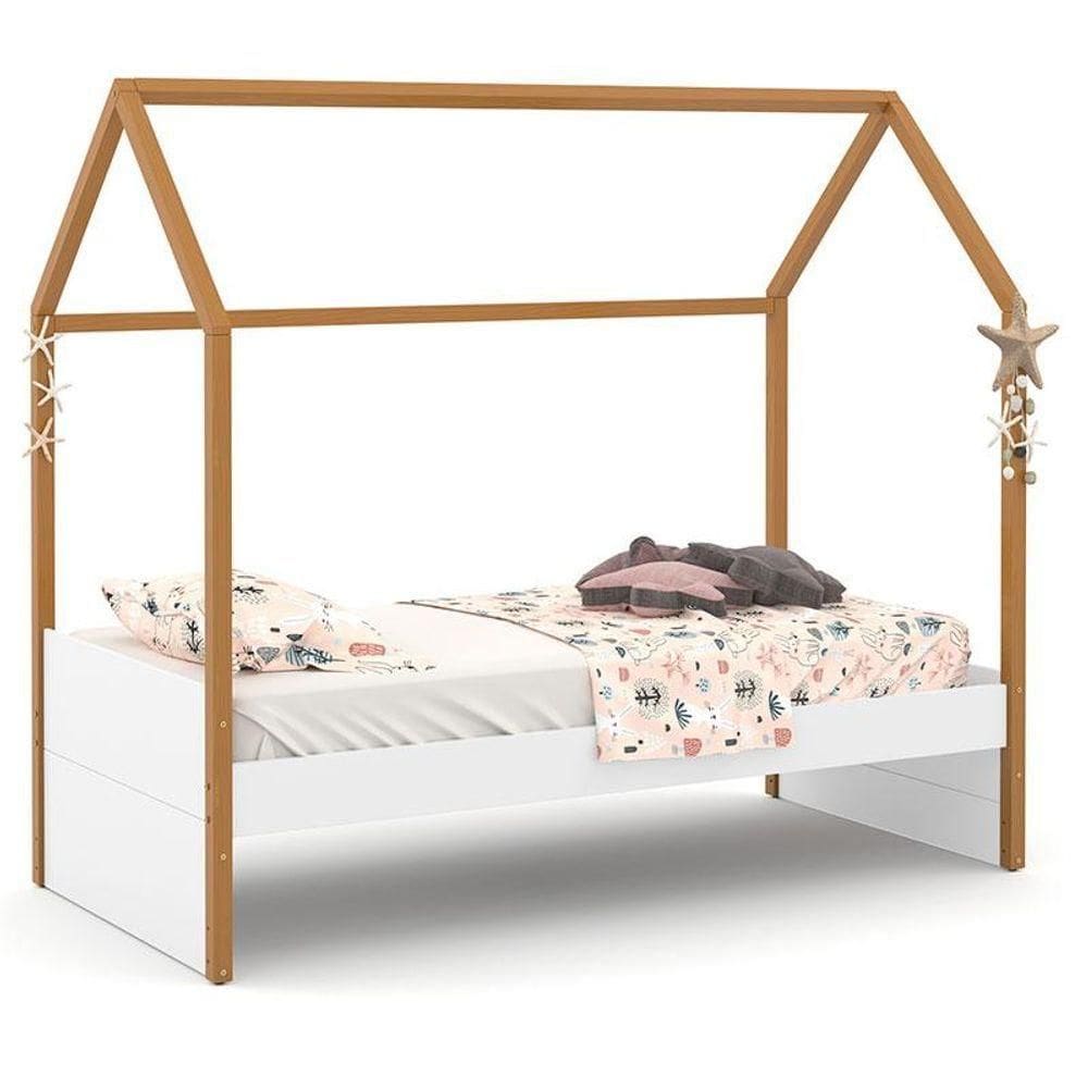 Cama Montessoriana Kids Liv Branco Soft Freijó - Matic