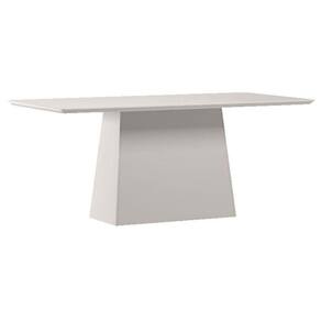 Mesa De Jantar 180 Cm Barbara Com Vidro Off White - New Ceval