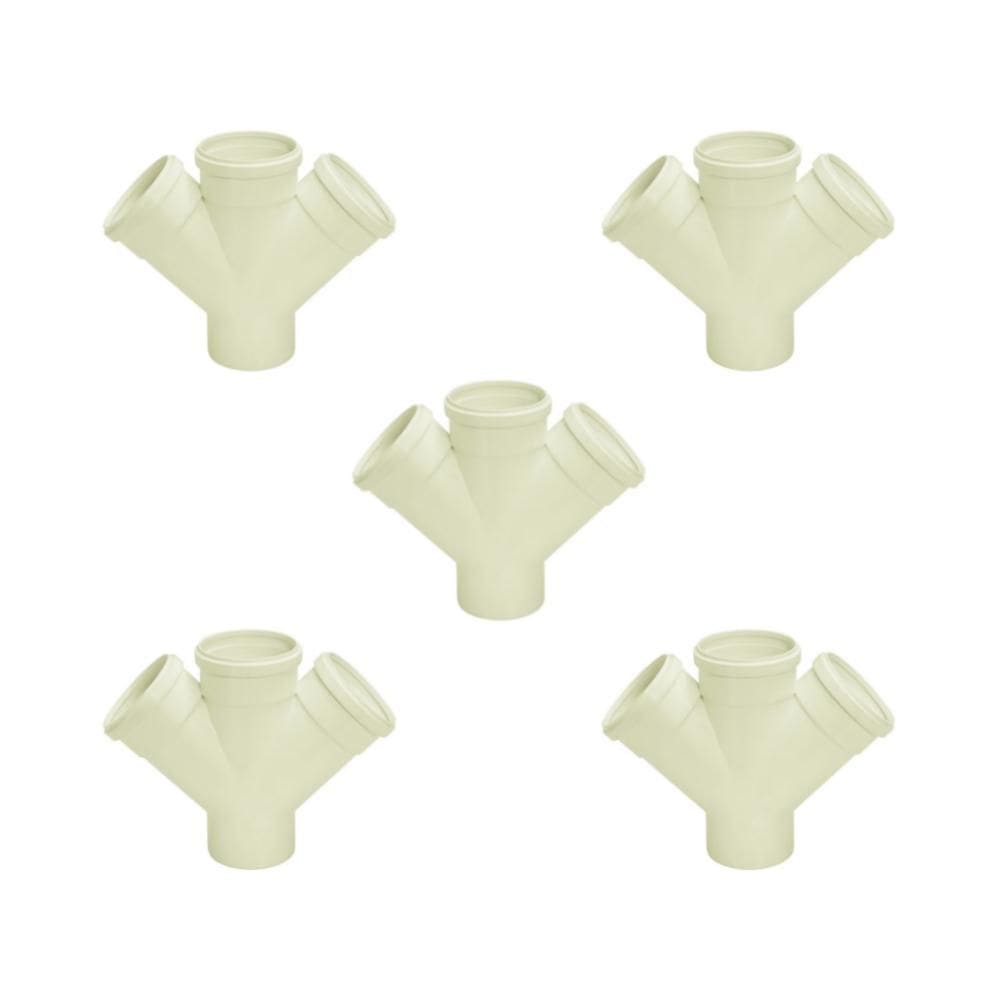 Kit 5 Junções Dupla Esgoto 100mm Amanco