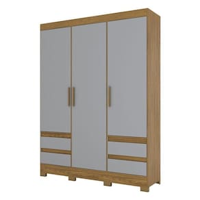 Guarda Roupa Casal Lema Nature Cinza - Briz Móveis