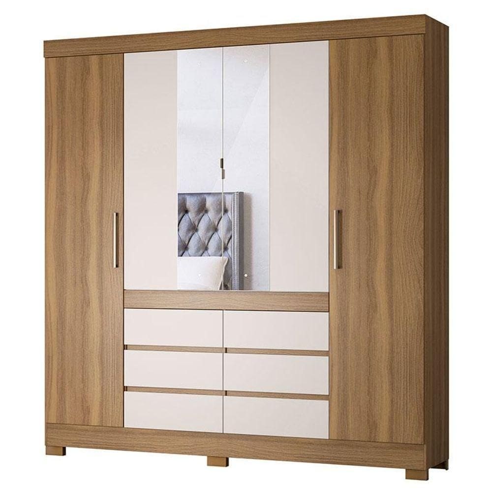 Guarda Roupa Casal Cádis Amêndola Off White - Demóbile