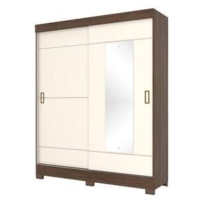Guarda Roupa Solteiro B66 Castanho Off White - Briz Móveis
