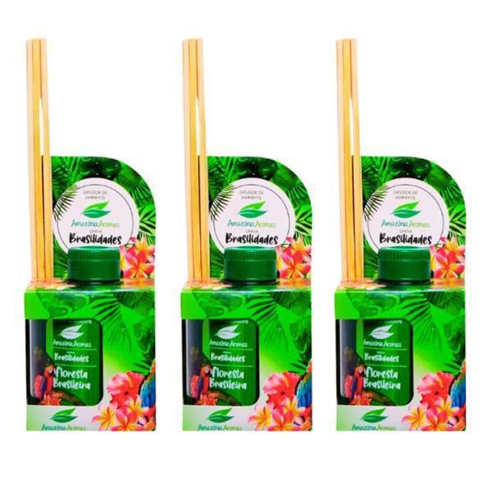3 Aromatizador Perfume Ambiente Difusor Floresta Brasileira