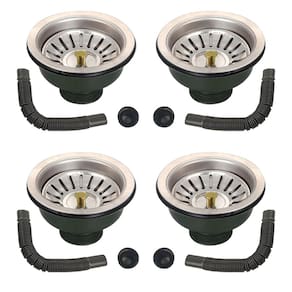 Ralo Valvula Dreno de Pia 10x10 Filtro Sifao Kit 4 Unidades Tubo de Escoamento Cesto Cozinha Lavanderia Lavabo Casa Apartamento