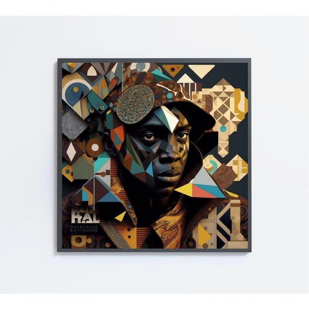 Quadro Ilustração Afro Ii Medidas 60x60 Cm Impressão Adesivo Fotográfico