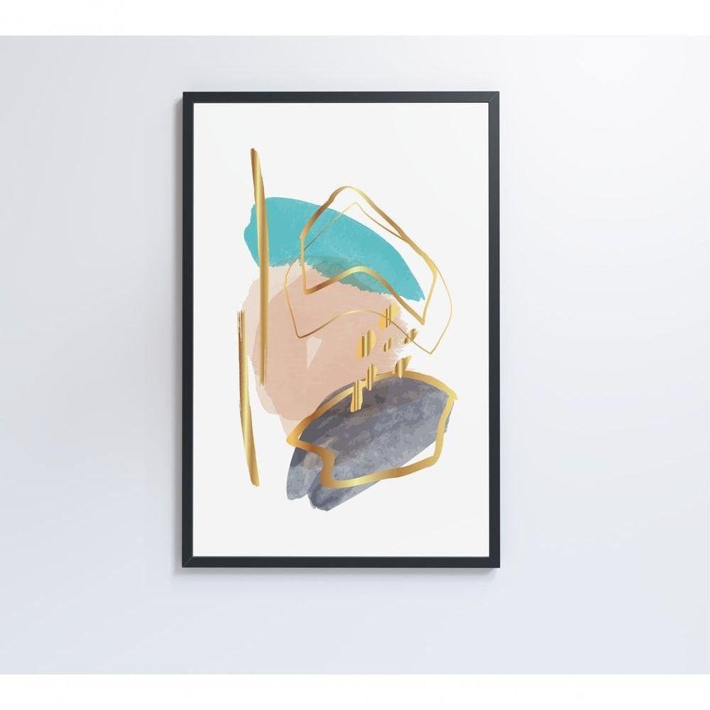 Quadro Abstrato Branco Com Linhas E Cores Medidas 60x90 Cm Impressão Vidro Acrílico