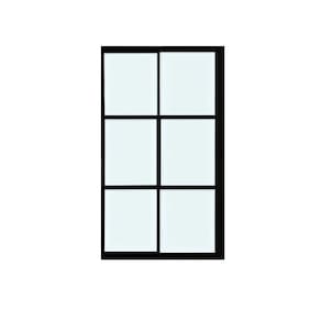 Porta Balcão 2 Folhas Vidro 210x120 Preto Linha 22