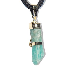 Colar Mini Figa Amazonita Verde Montagem Dourado