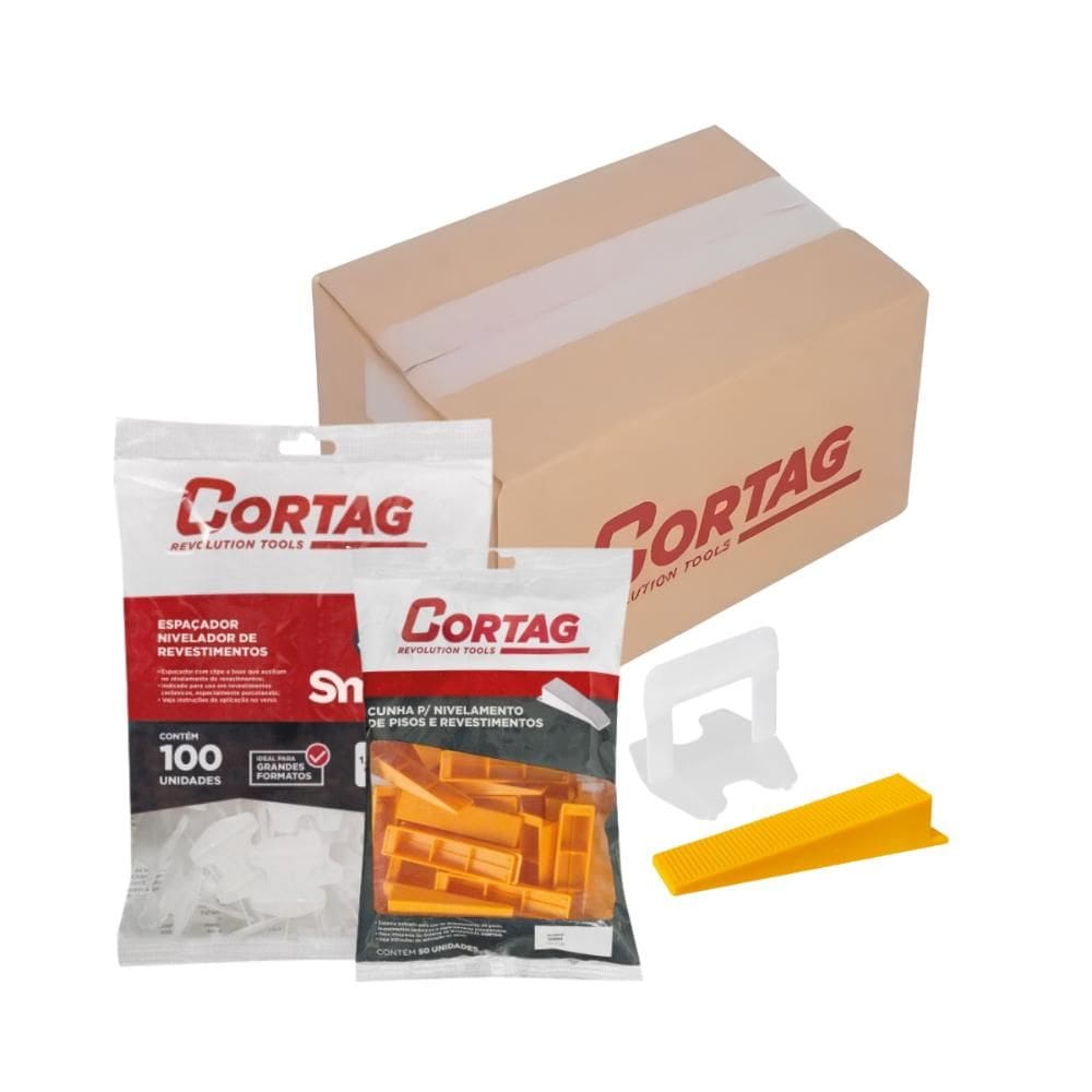Espaçador Nivelador Smart 1,0mm Cortag C/500 Peças e 100 Cunhas