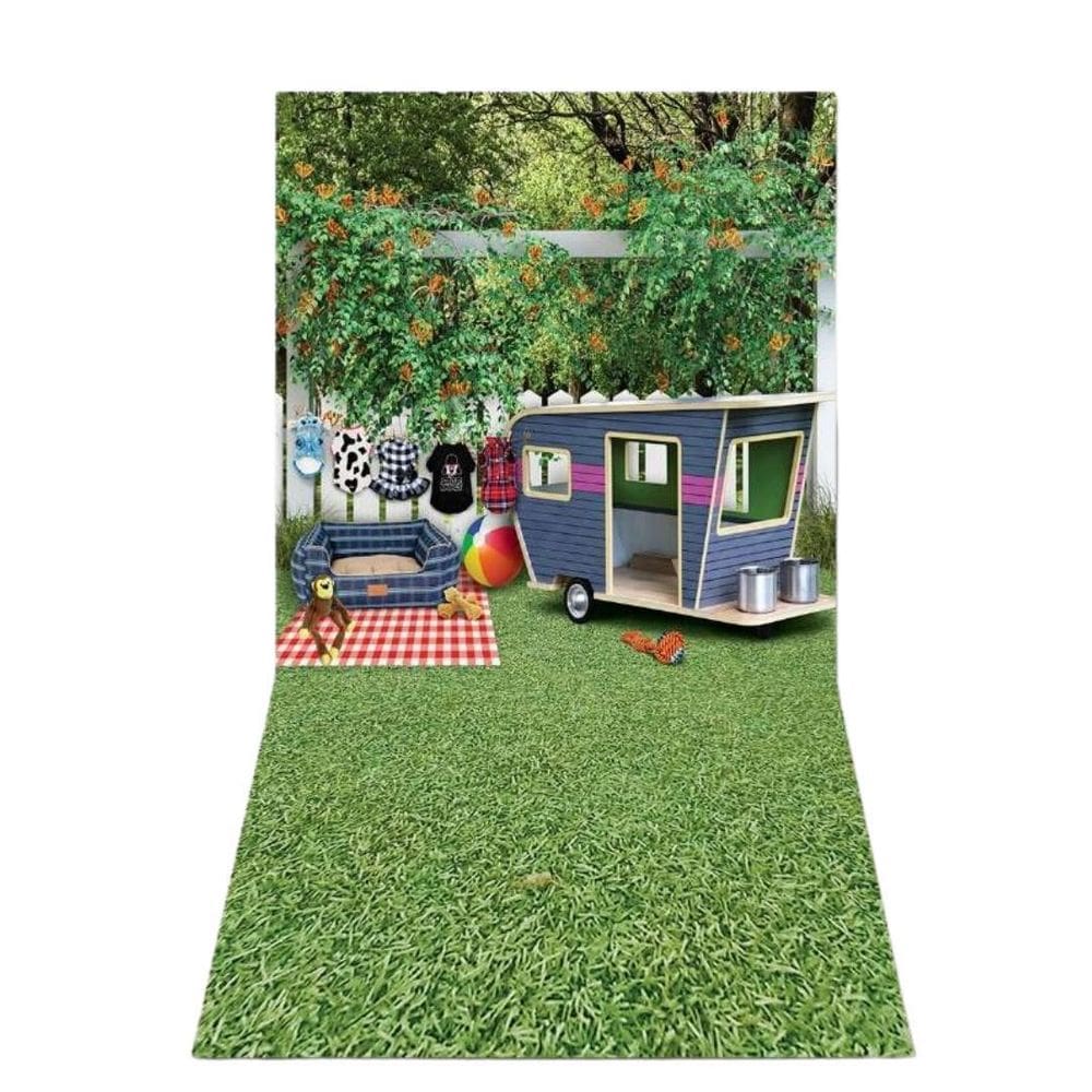 Fundo Fotográfico Painel Cenário Pet Shop - Camping